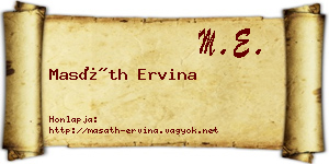Masáth Ervina névjegykártya